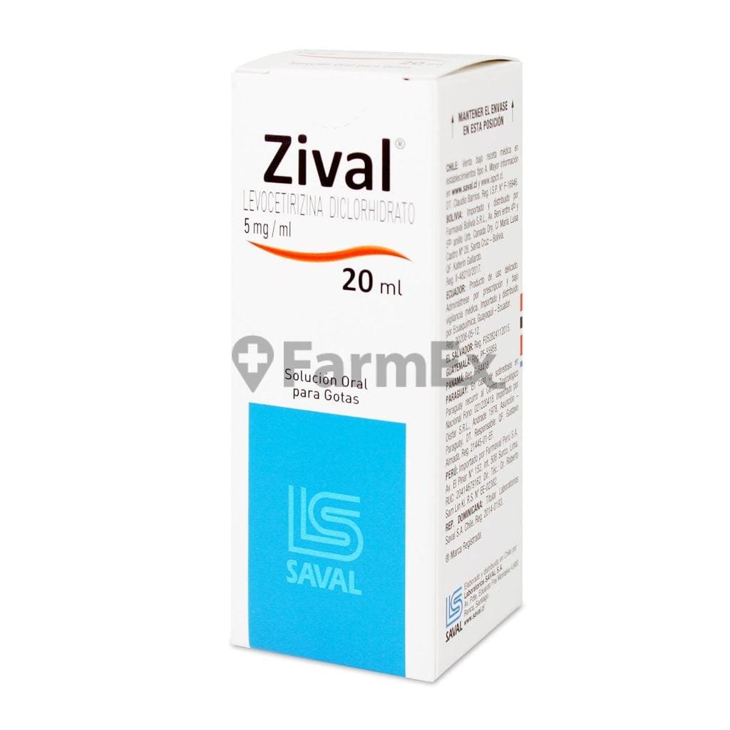 Zival 5 mg / mL Solución Gotas x 20 mL Farmex-MiaHealth-Persistente